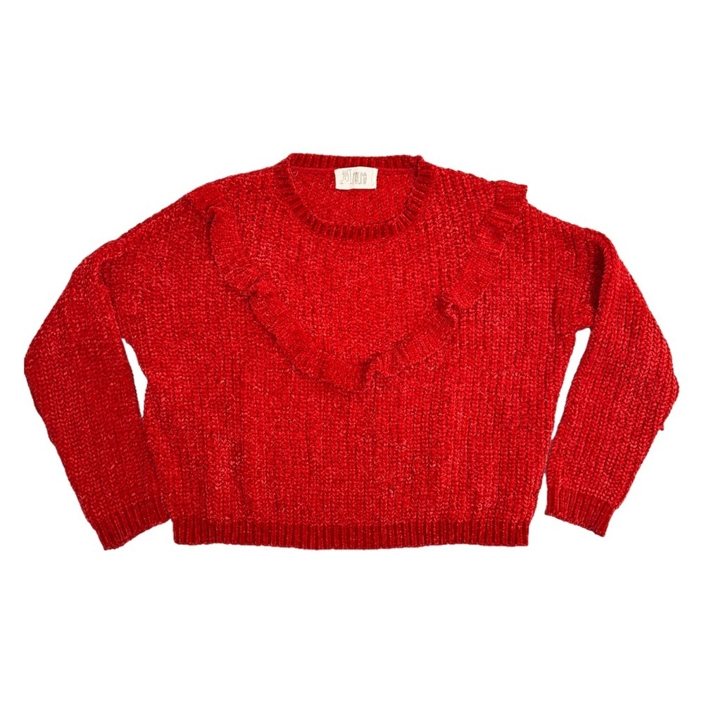 Just Found Velvet Crochet Red Sweater M